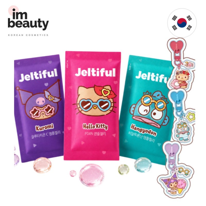 [FOODOLOGY] SANRIO Ampoule Vitamin Food Jelly 7 Que + Móc khóa / 7 ngày