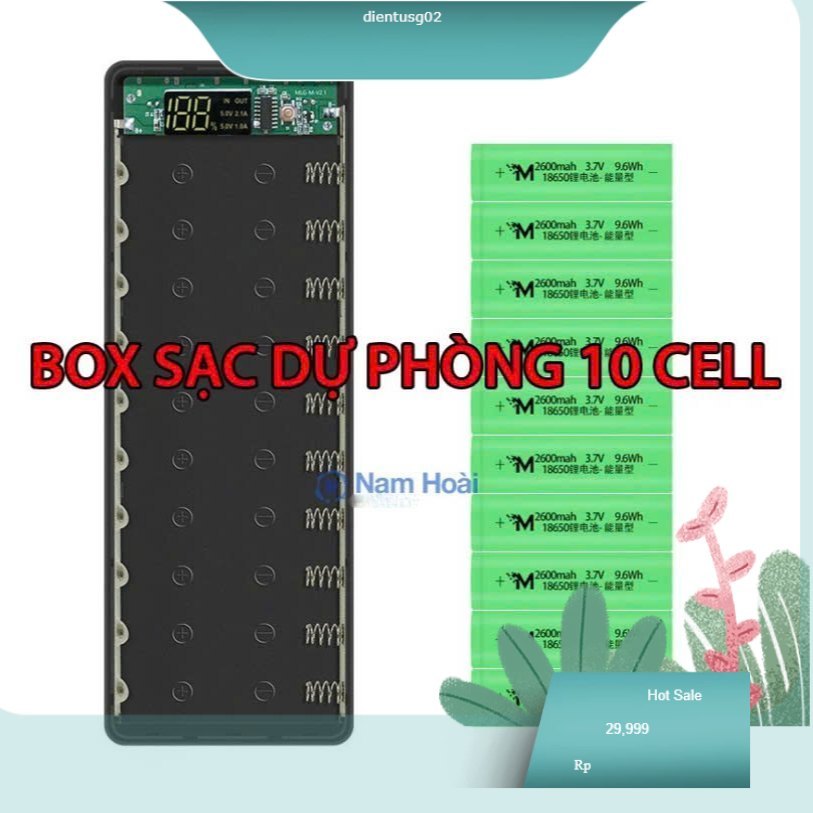 Box sạc dự phòng 10 cell 5V2A M10 ( MẪU MỚI 2024)
