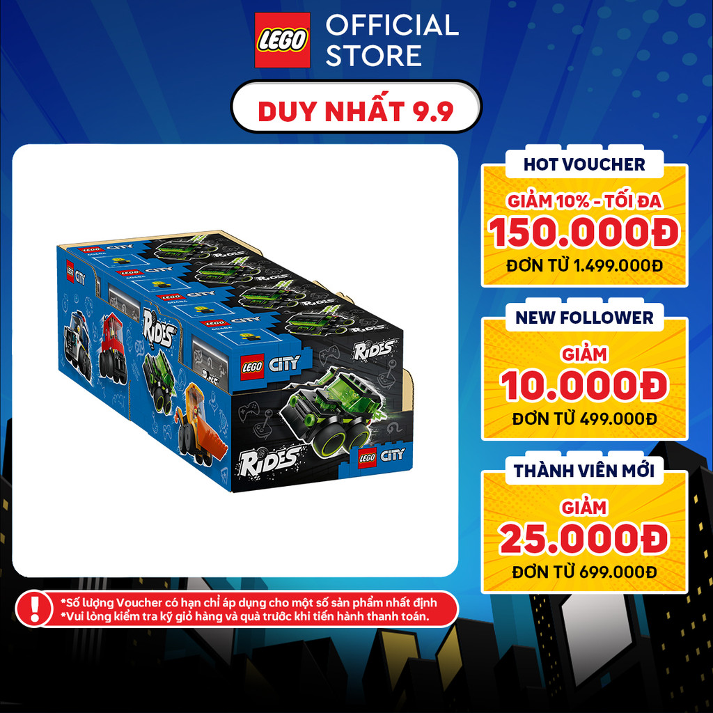 LEGO CITY 60484 Đồ Chơi Lắp Ráp Rides - Xe Đua Phong Cách Game (64 Chi Tiết)