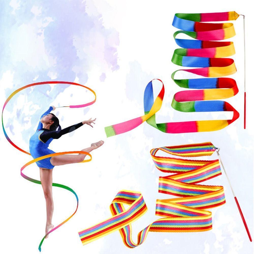 Múa Ribbon 10 màu sắc 2M Ba Lê Streamer NGHỆ THUẬT Thể Dục Dụng Cụ Băng