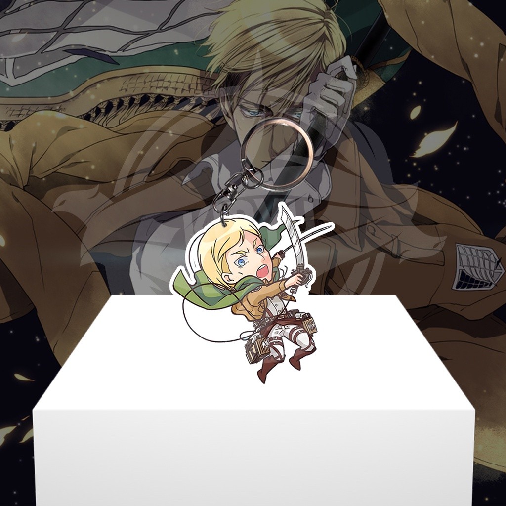 Móc Khóa Mica Attack on TITAN  Shingeki no Kyojin Erwin Smith Dễ Thương phụ kiện trang trí chibi dễ 