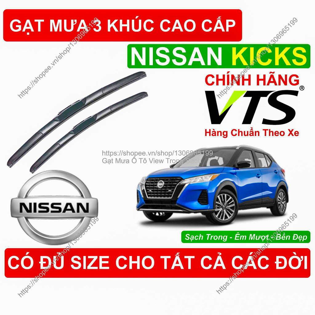 Gạt Mưa 3 Khúc Kính Lái Nissan Kicks, Cặp Gạt Mưa  Kính Lái Cho Các Dòng  Nissan Kicks