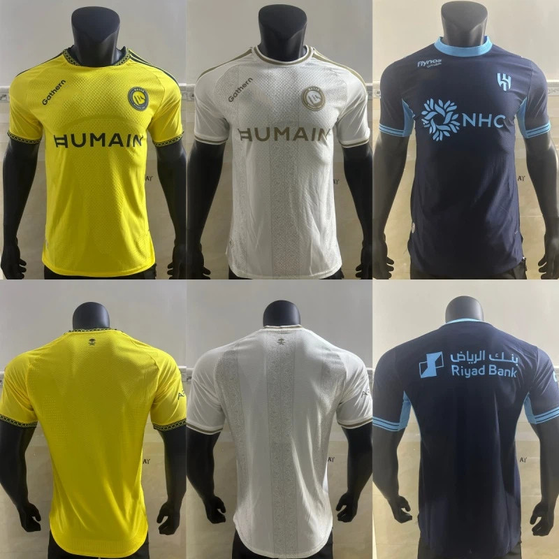 Phiên bản cầu thủ 26 / 27 Al Hilal Al-Nassr Jersey Áo bóng đá nam sân khách sân nhà