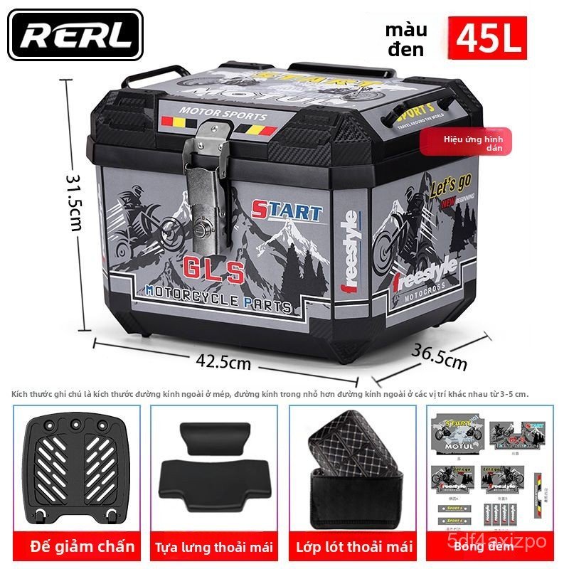 Thùng sau xe máy PCX Liexing không nhôm Qiaoge i xe ga Xiaoniu N1S xe điện