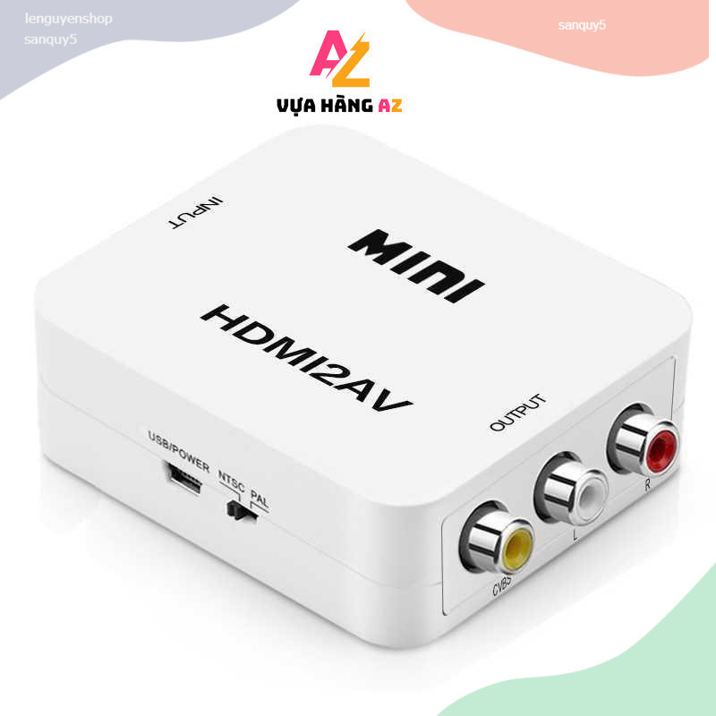 HD01 Bộ Chuyển Đổi HDMI Sang AV - Đầu chuyển HDMI Ra AV -  Adapter HDMI Sang AV - HDMI to AV (SP0001