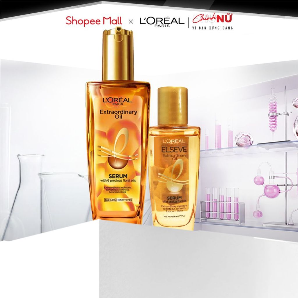 Bộ dầu dưỡng chiết xuất tinh dầu hoa tự nhiên L'Oreal Paris Elseve Extraordinary Oil Ultra Nourishing 130ml