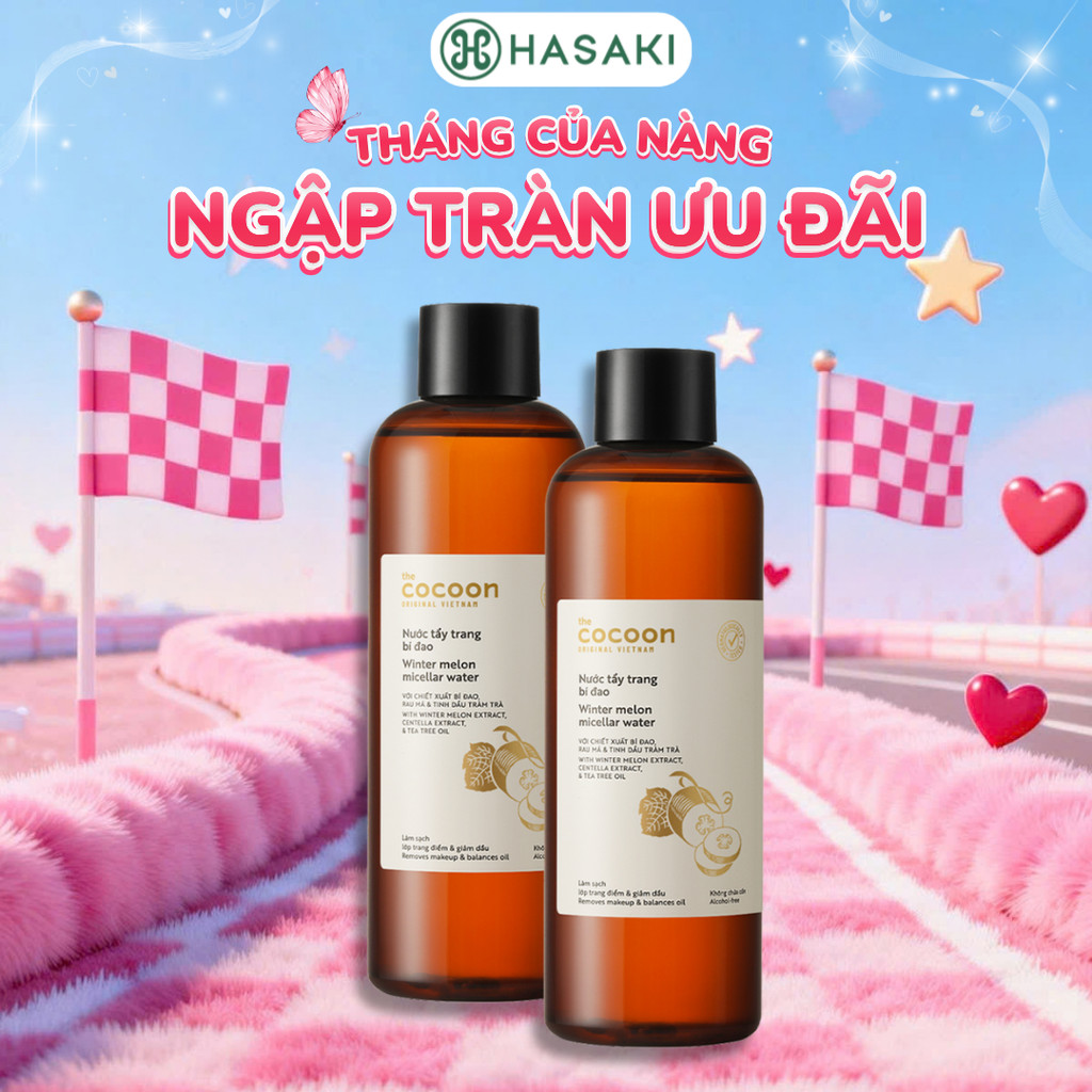 Combo 2 Nước Tẩy Trang Bí Cocoon Làm Sạch & Giảm Dầu Hasaki Sản Phẩm Chính Hãng