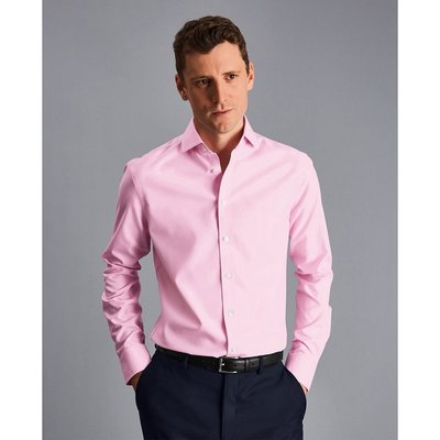 CHARLES TYRWHITT - Áo sơ mi nam tay dài Cutaway Collar Non Iron Twill_FON0540-PNK