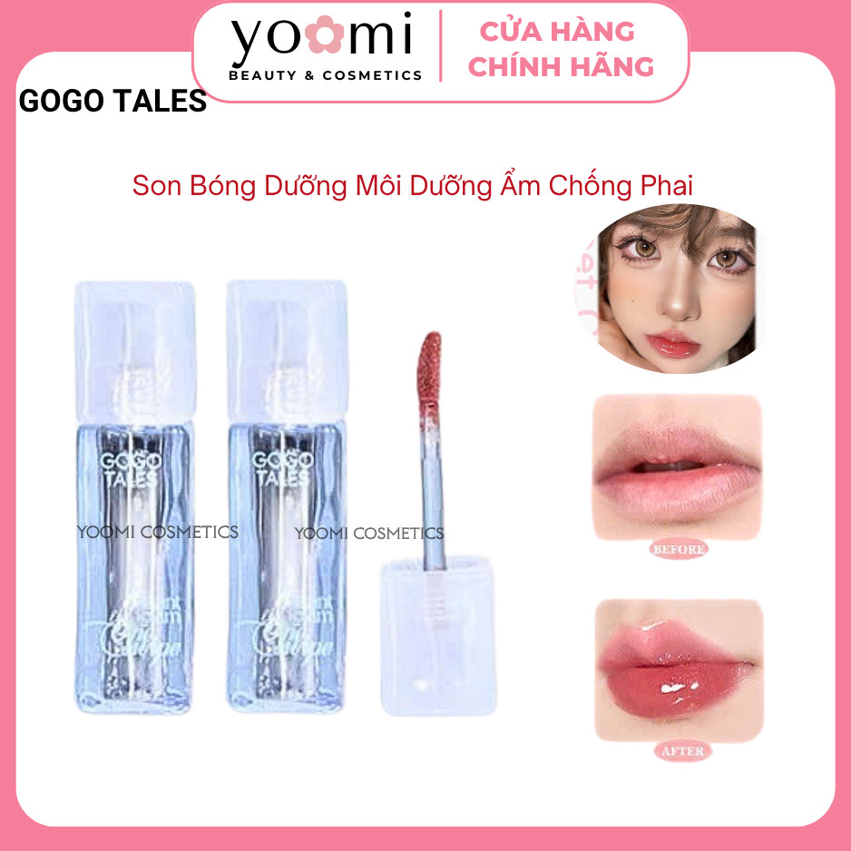 [GOGO TALES] Son Bóng Dưỡng Môi Dưỡng Ẩm Gogo Tales Và Son Bubble Glow Lip Gloss Chống Phai 2,3g GT8
