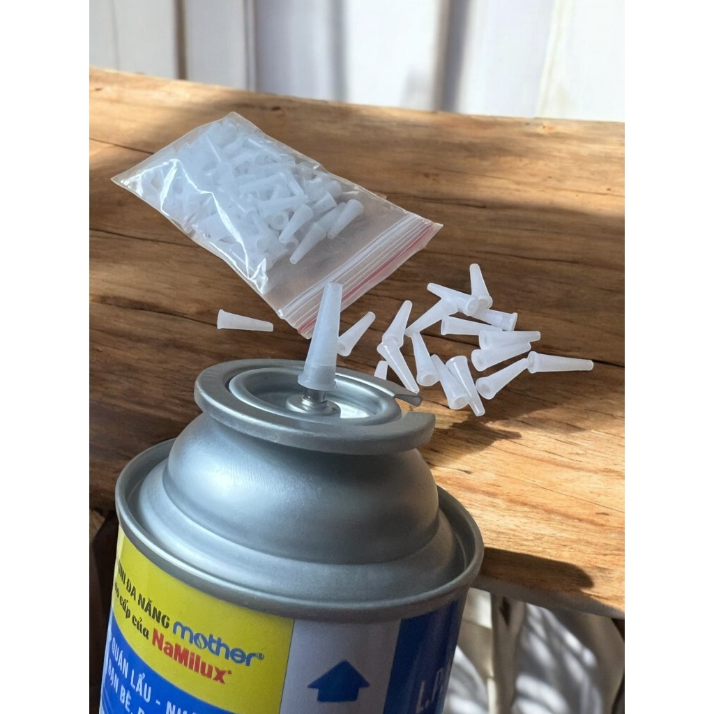 Combo 100 Đầu Chuyển Đổi Bơm Gas Bật Lửa Mini Dụng Cụ Sạc Gas Bật Lửa Bằng Bình Gas Du Lịch Tiện Lợi