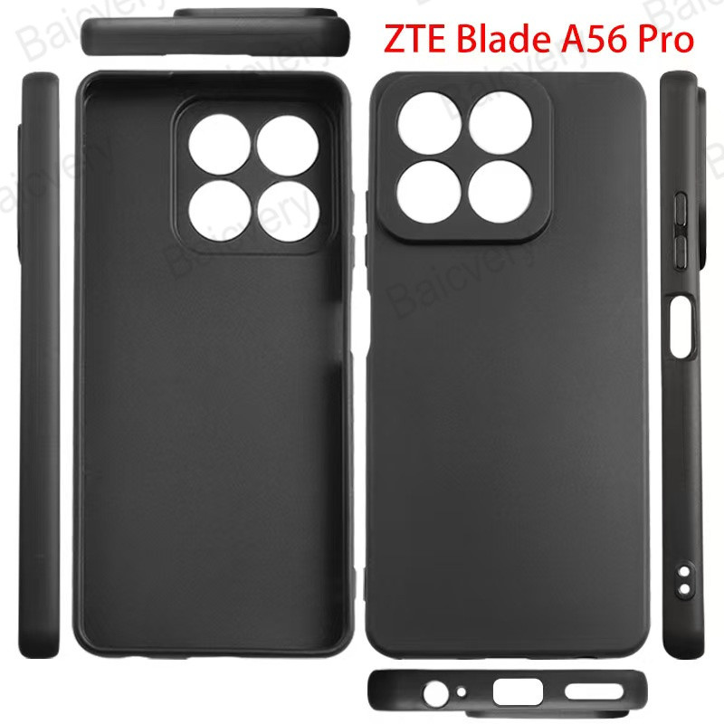 Ốp Lưng Cho ZTE Blade A36 / A56 / A56 Pro / A76 4G Đen TPU Mềm Ốp Lưng Bảo Vệ Điện Thoại