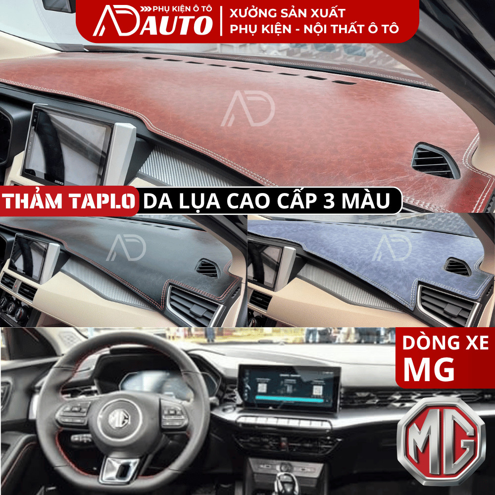Thảm Taplo Da Lụa MG5, MG ZS. MG HS, Thảm Phủ Taplo Cao Cấp 4 Màu Chuẩn Form, Dày Dặn, Chống Nóng, A