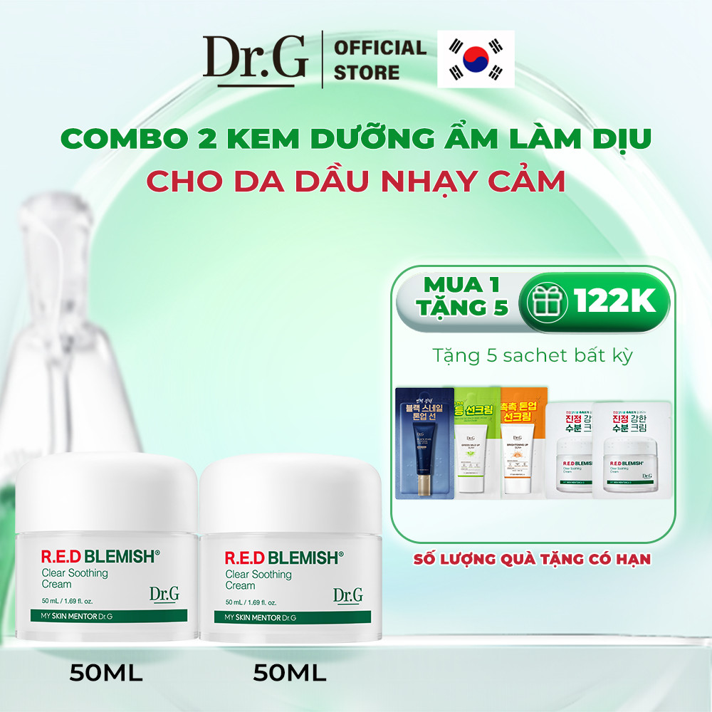[CBĐQ 100ml] Combo 2 Hũ Kem Dưỡng Ẩm Phục Hồi Dr.G Clear Soothing Cream 50ml Làm DỊu Dưỡng Ẩm Cho Da | BigBuy360 - bigbuy360.vn