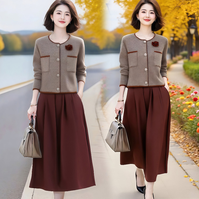 Cửa hàng Zhuzhu - Jacket cổ tròn và bộ đồ váy phù hợp cho mùa xuân và thu