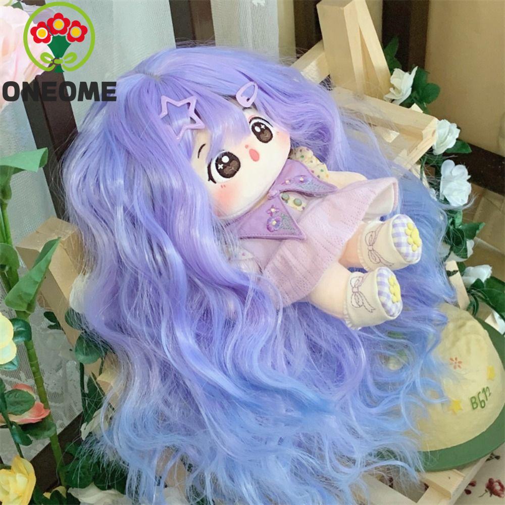 ONEOME 20Cm Cotton Doll Tóc Giả, Thủ Công Búp Bê Sang Trọng Nhiều Màu Sắc Tóc Xoăn Dài Tóc Giả, Búp 