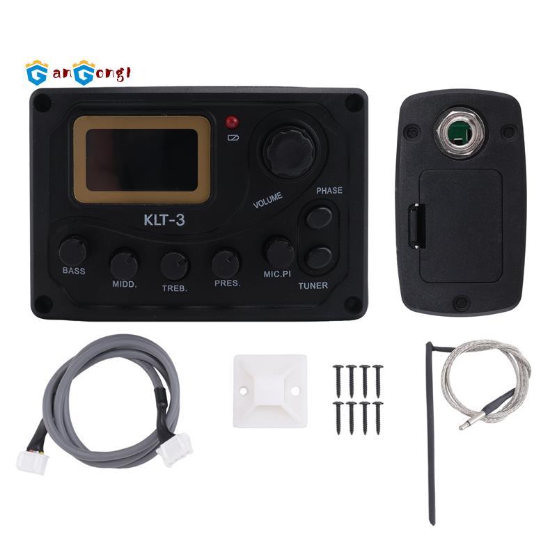4 Band EQ Equalizer -3 Acoustic Guitar EQ Preamp với Digital Tuner Guitar Pickup