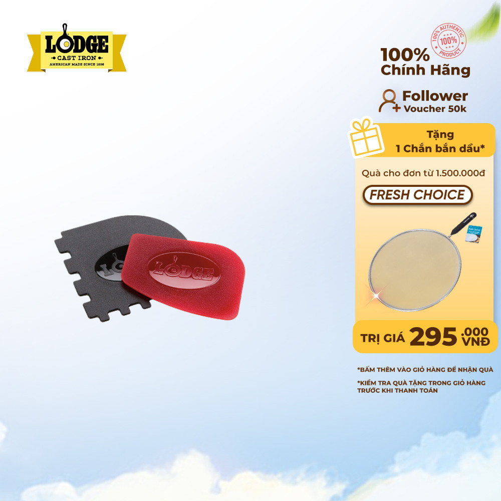 Lodge - Bộ vệ sinh nồi chảo gang - 2 món