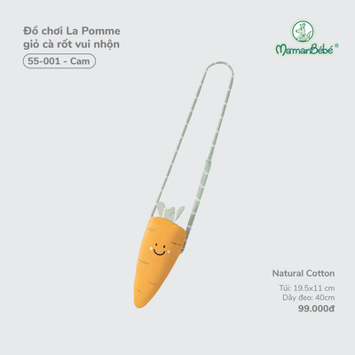Đồ chơi La Pomme giỏ cà rốt vui nhộn - Sợi Natural Cotton thoáng mát - Bé trai/gái - Freesize