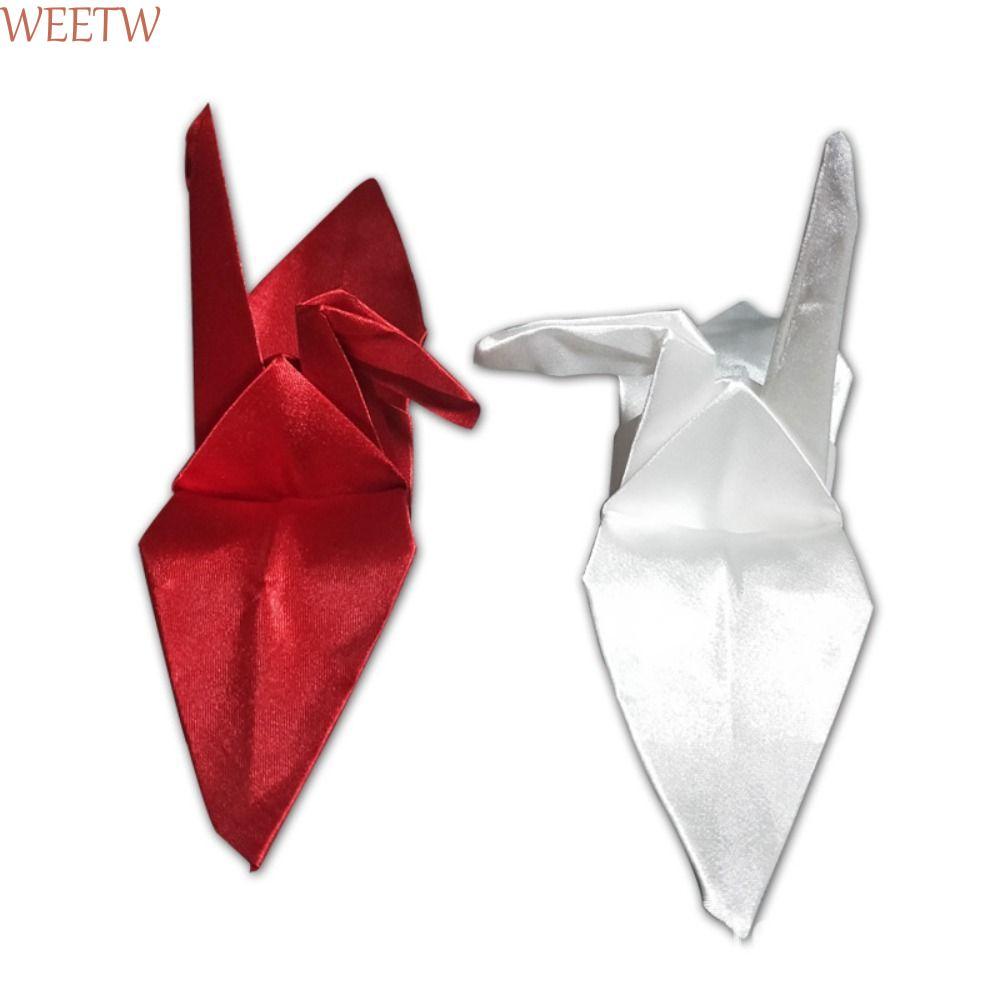 WEETW Origami Crane Magic, Red White Stage Illusion Magic Trick Paper Crane, Stage Performance Gimmi