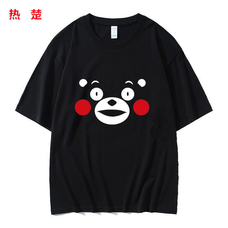 Áo thun ngắn tay năm điểm Kumamon linh vật hoạt hình Anime Hàng hóa Kumamon Quần áo hai chiều Nhật B