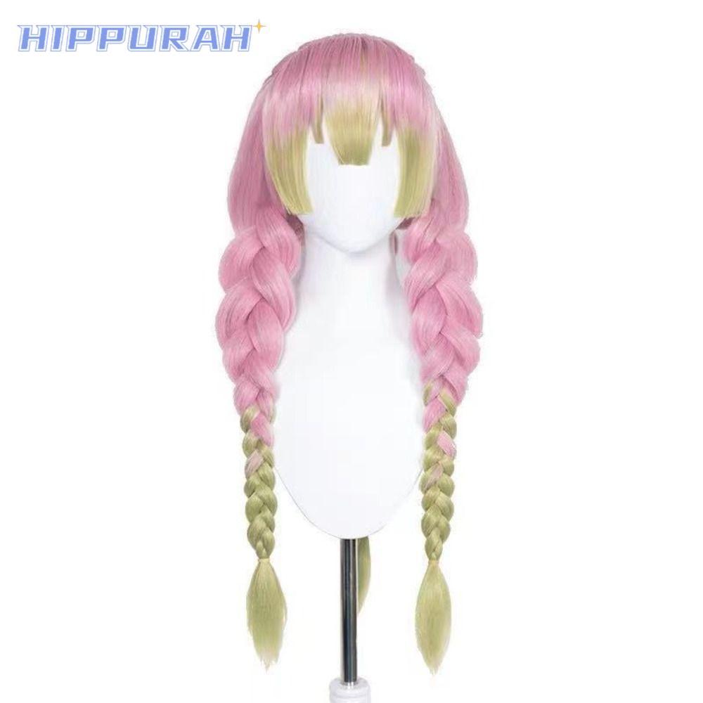 HIPPURAH Demon Slayer Cosplay Tóc Giả, Long Demon Slayer Kimetsu no Yaiba, Chịu Nhiệt Tổng Hợp Mitsu