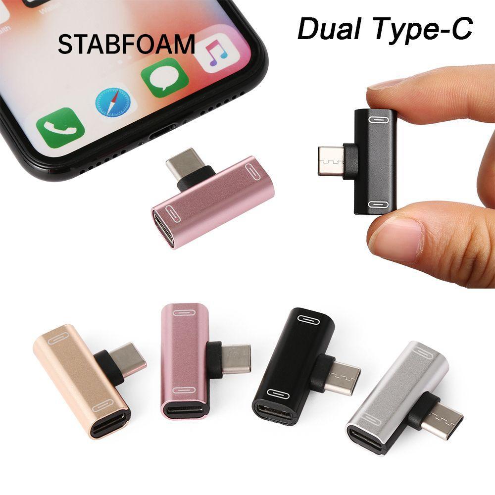 Bộ chuyển đổi âm thanh STABFOAM Mini Universal USB C AUX Splitter cho S10 S9 Huawei Mate20