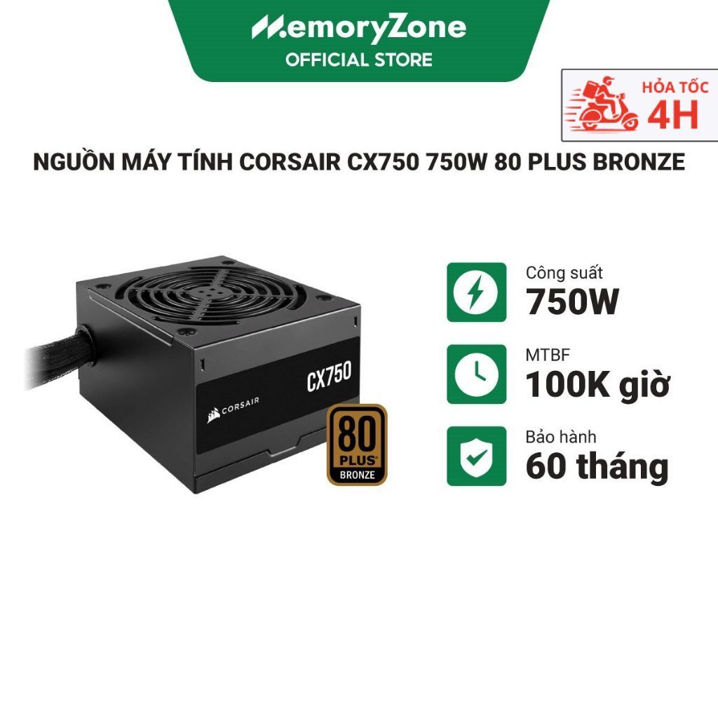Nguồn máy tính Corsair CX750 750W 80 Plus Bronze CP-9020279-NA