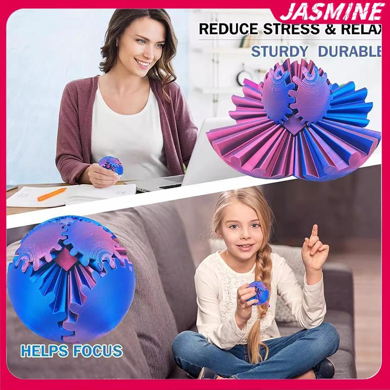JASMINE 3D In Gear Ball Spin Ball Hoặc Cube Fidget Toy, Gear Ball Fidget Toy, Gear Toy để thư giãn c