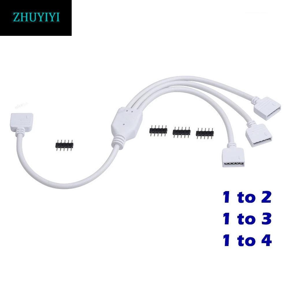 ZHUYIYI 4Pin RGB Splitter 1to2 1to3 1to4 4pin kim LED Strip Connector Nữ Connector cho 5050 3528 RGB