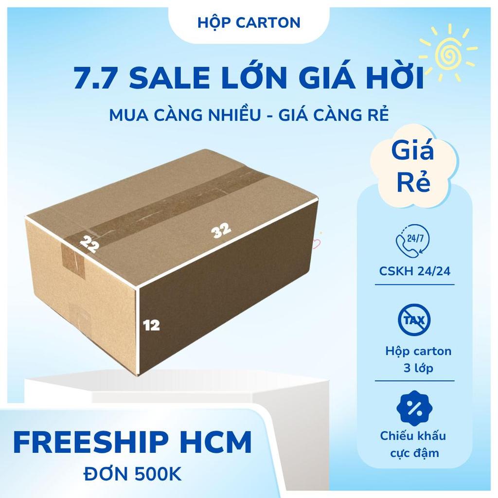 hộp carton đóng gói hàng 32x22x12 bộ 50