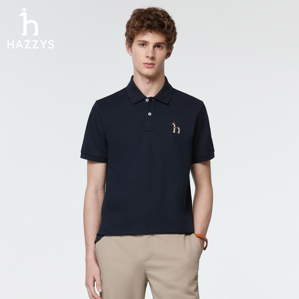 Hazzys Business Commuter POLO Áo Sơ Mi Cổ Ve Áo Tay Ngắn 0706