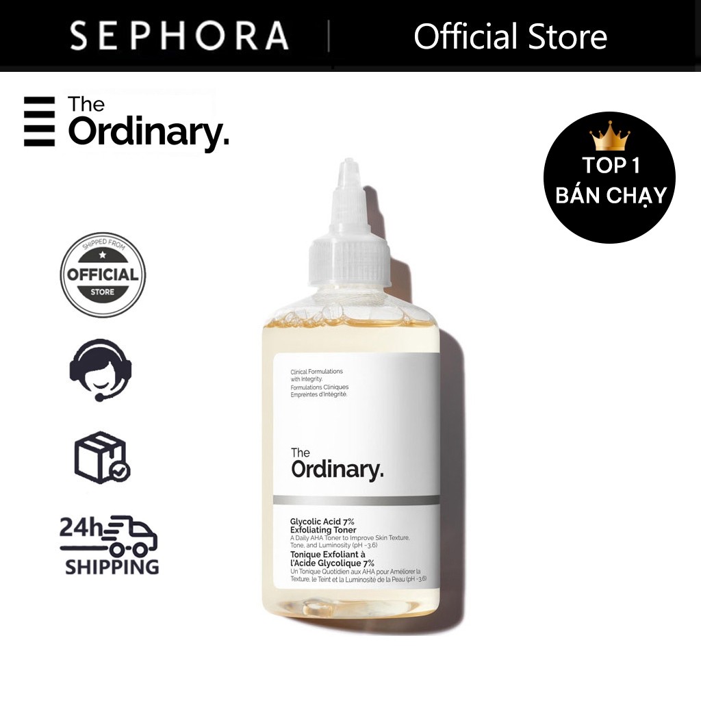 The Ordinary glycolic acid 7% tẩy tế bào chết làm sáng da Glycolic Acid 7% Toning Solution 240ml