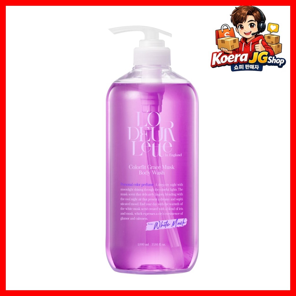 [lodeurlette] Nước rửa toàn thân Colorfit Grace Musk, Hương xạ hương trắng, 1L, 1pc / Nước rửa toàn 