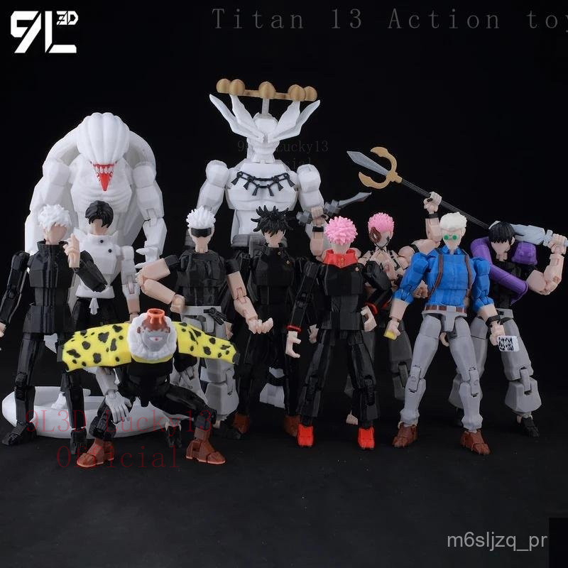 Mô hình nhân vật hành động 9L3DLucky13 T13 9L3D in hình Lucky Dummy 13 từ anime Jujutsu Kaisen, các 
