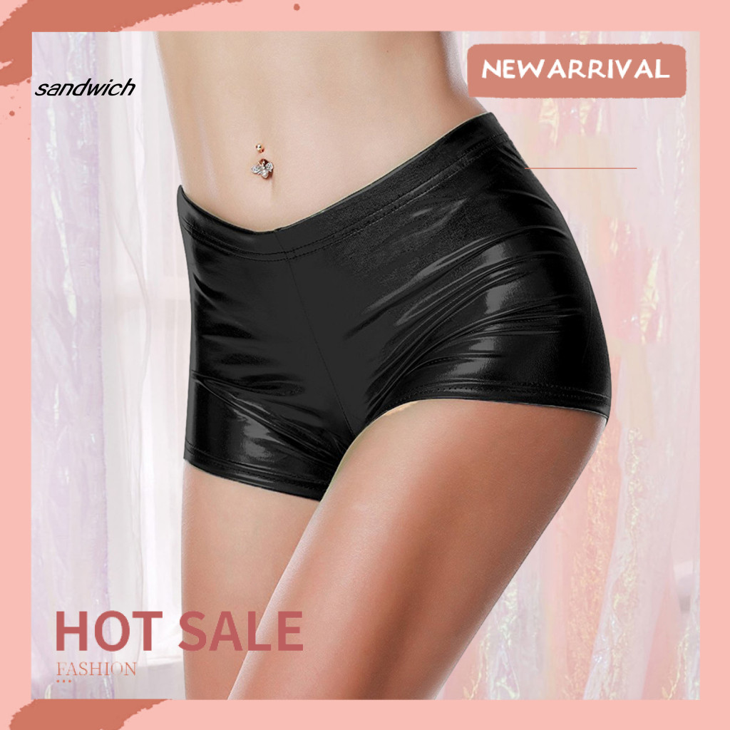 TAY Nữ Quần Short Mini Eo Co Giãn Quần Short Nữ Bóng Cao Cấp Giả Da Quần Short Nâng Mông Slim Fit Qu
