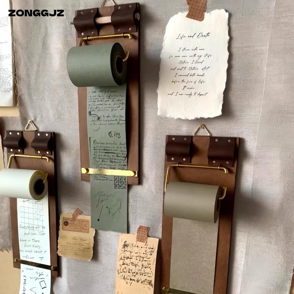 ZONGGJZ Vintage Clipboard, Retro DIY Crafts Kraft Notebook Set, Handmade Refillable Kraft Paper Roll