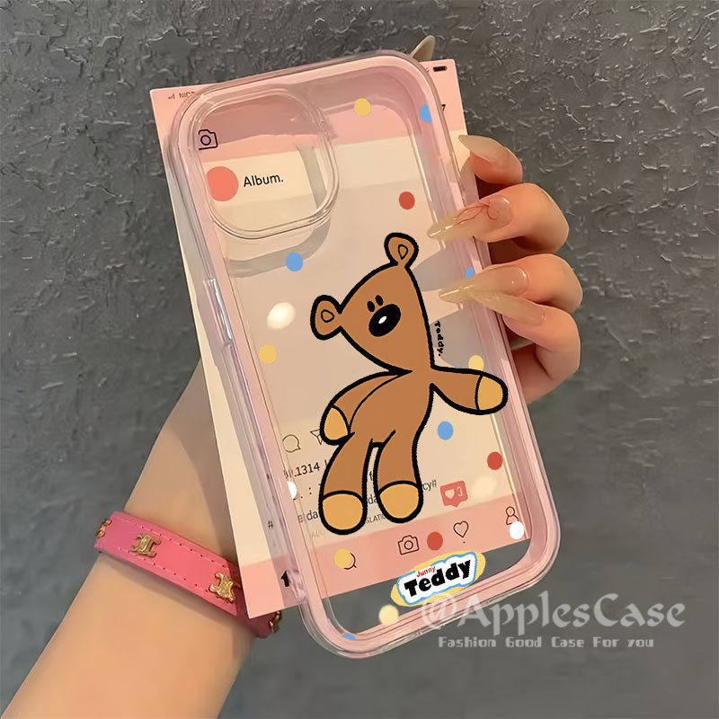 Ốp lưng iPhone cho 17 16 15 14 13 12 11 Pro Max Plus vỏ điện thoại Chú gấu của Mr. Bean TPU mềm