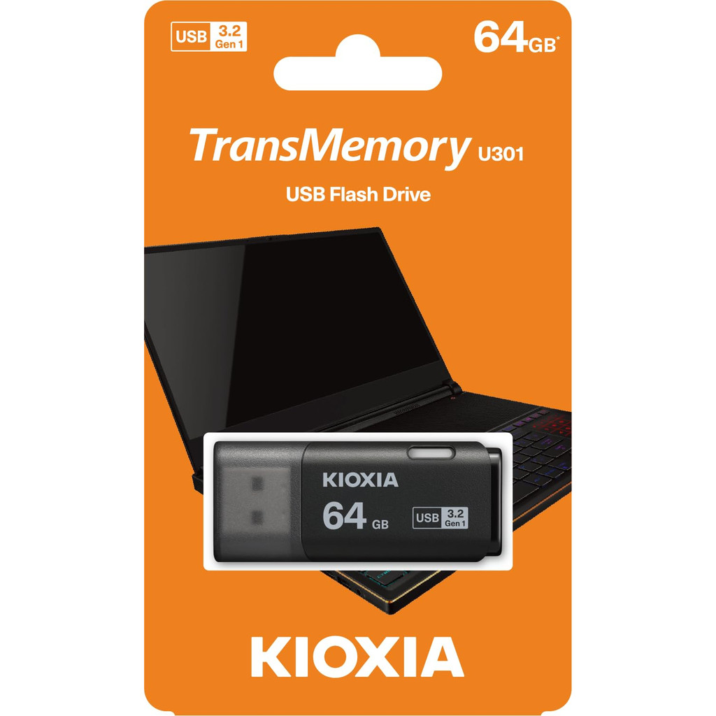 KIOXIA TransMemory U301 USB flash drive 64GB, LU301K064GG4