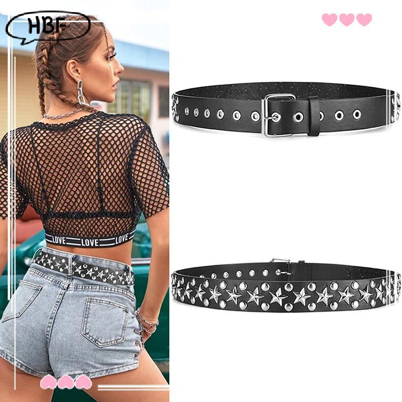 HFVN Rivet Hollow Bullet Punk Belt - Thắt lưng da đính đá Gothic có thể điều chỉnh cho nữ HOT