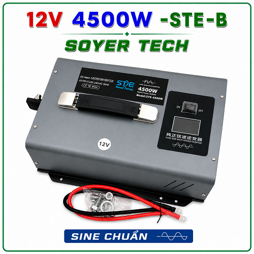 Bộ chuyển đổi Inverter 12VDC STE-B lên 220V 4500W | Sóng Sin Chuẩn | Soyer Tech Phân Phối -Phân loại