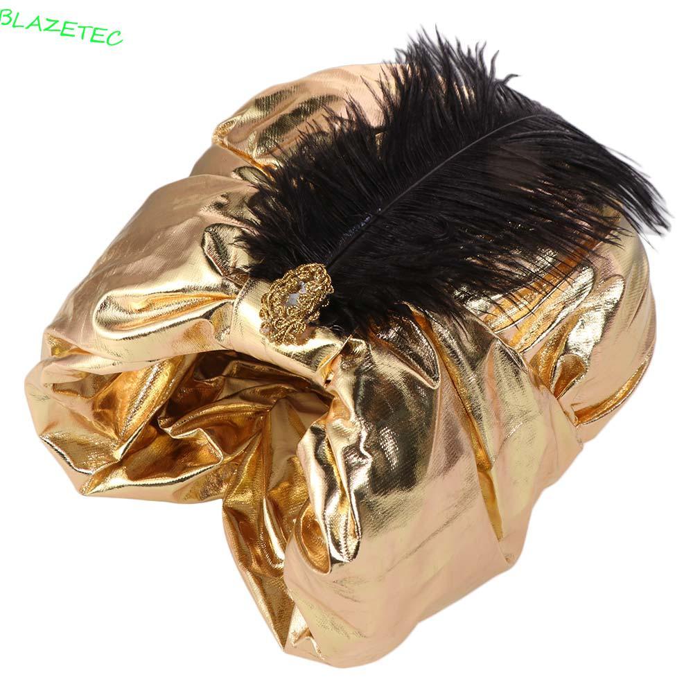 BLAZETEC Ả Rập Xếp Ly Turban, Dân Tộc Quấn Đầu Ấn Độ Xếp Ly Mũ, Dân Tộc Mũ Ả Rập Trang Phục Sultan M