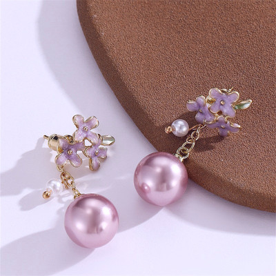 Bông tai đính hoa tráng men Pinkdudu với lớp hoàn thiện cao cấp Tối giản Sang trọng không gây dị ứng Giọt PD2325