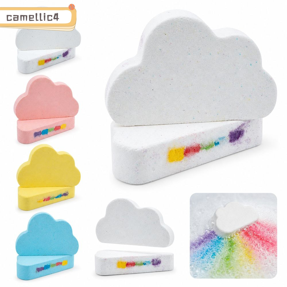 ICAMELLI Rainbow Cloud Bath Ball, Cloud Shaped Rainbow Color Cascade Fizzers, Quà tặng Handmade Hòa 