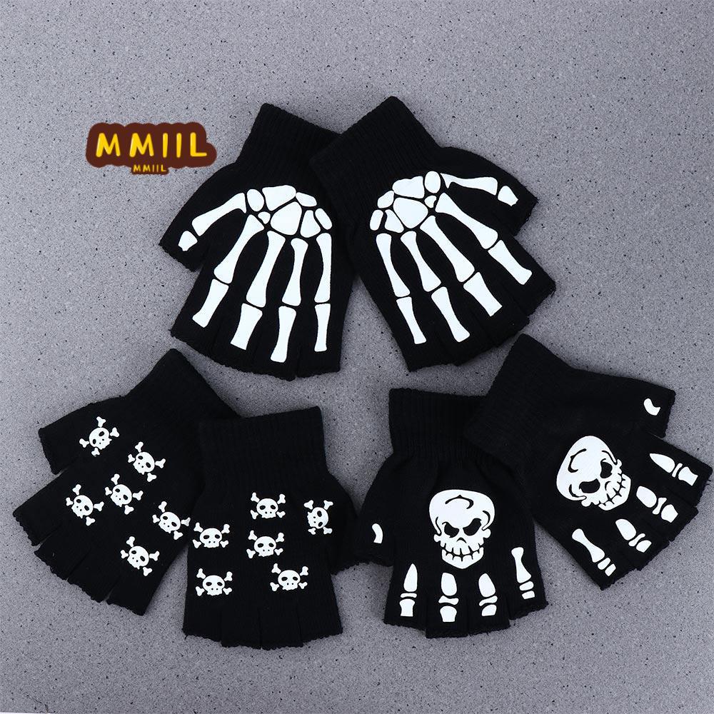 Găng Tay HIFUN Full Ngón Thoáng Mát Hóa Trang Bộ Xương Punk Ngoài Trời Cho Nam