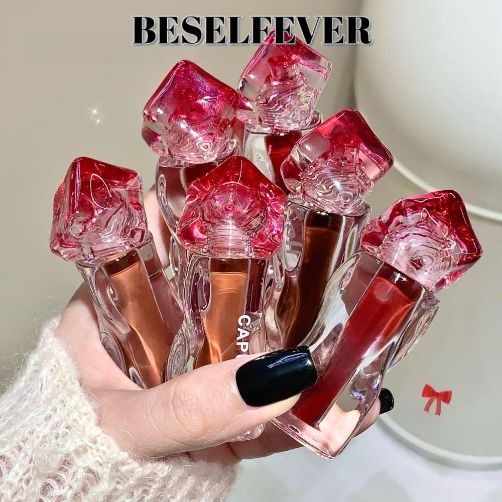 BESELFEVER Mirror Lip Gloss, Hydrating Crystal Translucent Lip Glaze, Watery Mirror Iridescent Long 