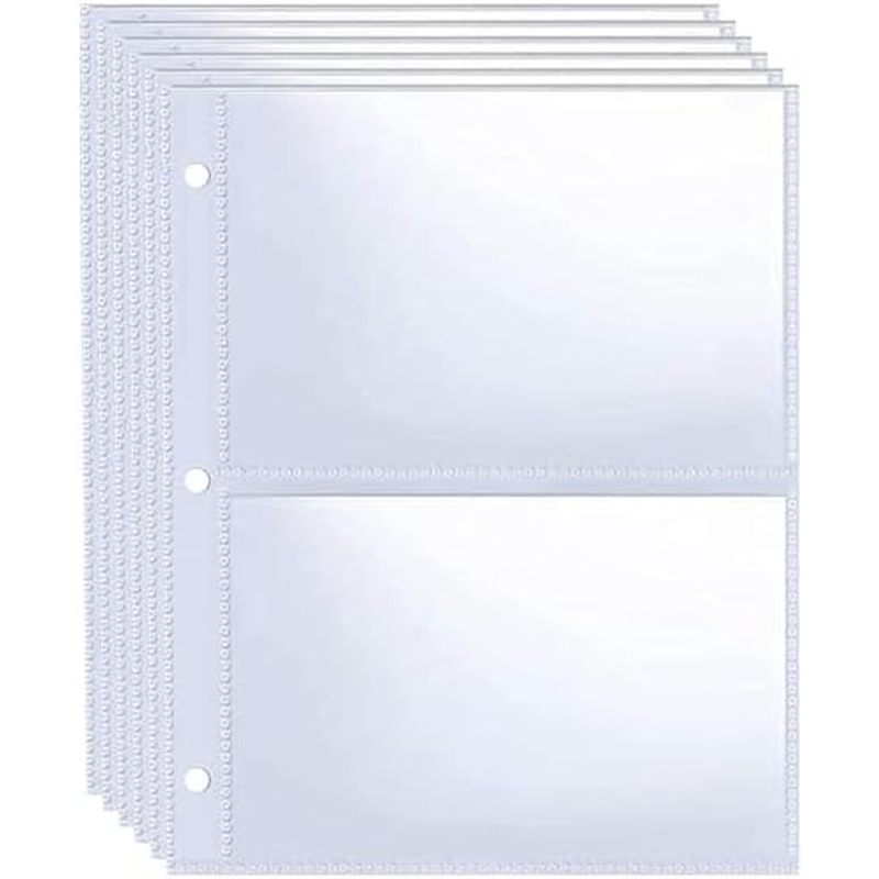 VỚIYU 40 Gói 80 Túi 5x7 '' Photocard Tay áo A5 3 Mini Ring Binder Tay áo chụp ảnh siêu trong suốt Ha