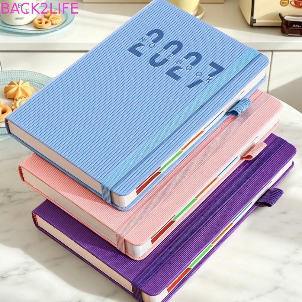 BACK2LIFE 2027 Lập kế hoạch lịch trình Notepad, Tiếng Anh 12 tháng A5 Kế hoạch chương trình nghị sự 