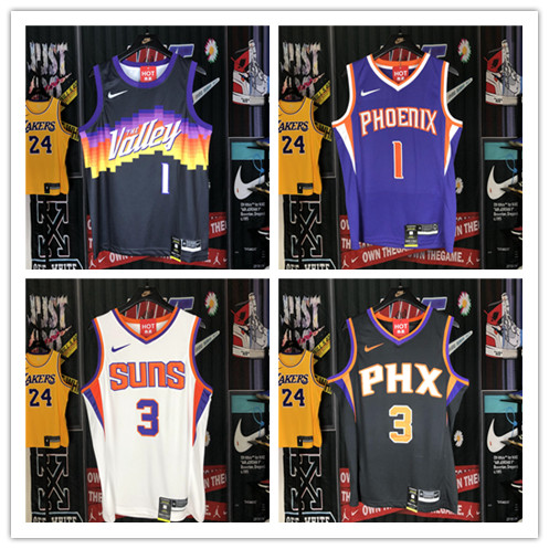 Phiên bản Hot Press Sun Team No. 3 PAUL Chris PAUL Jersey 1 Booker City Edition 22 Đồng phục bóng rổ