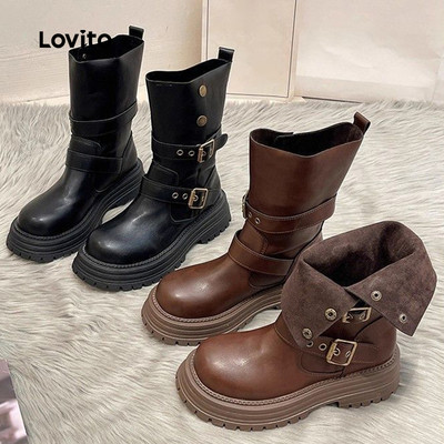 (Trendy5)Lovito Boho Boot Maillard Nữ Thời Trang LFA103176