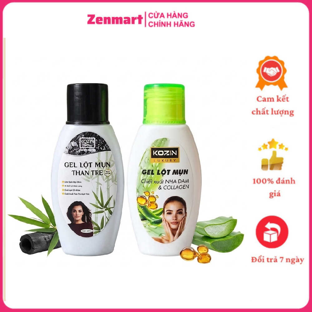 Gel Lột Mụn Kozin - Than Tre Hoạt Tính & Nha Đam Collagen 60g